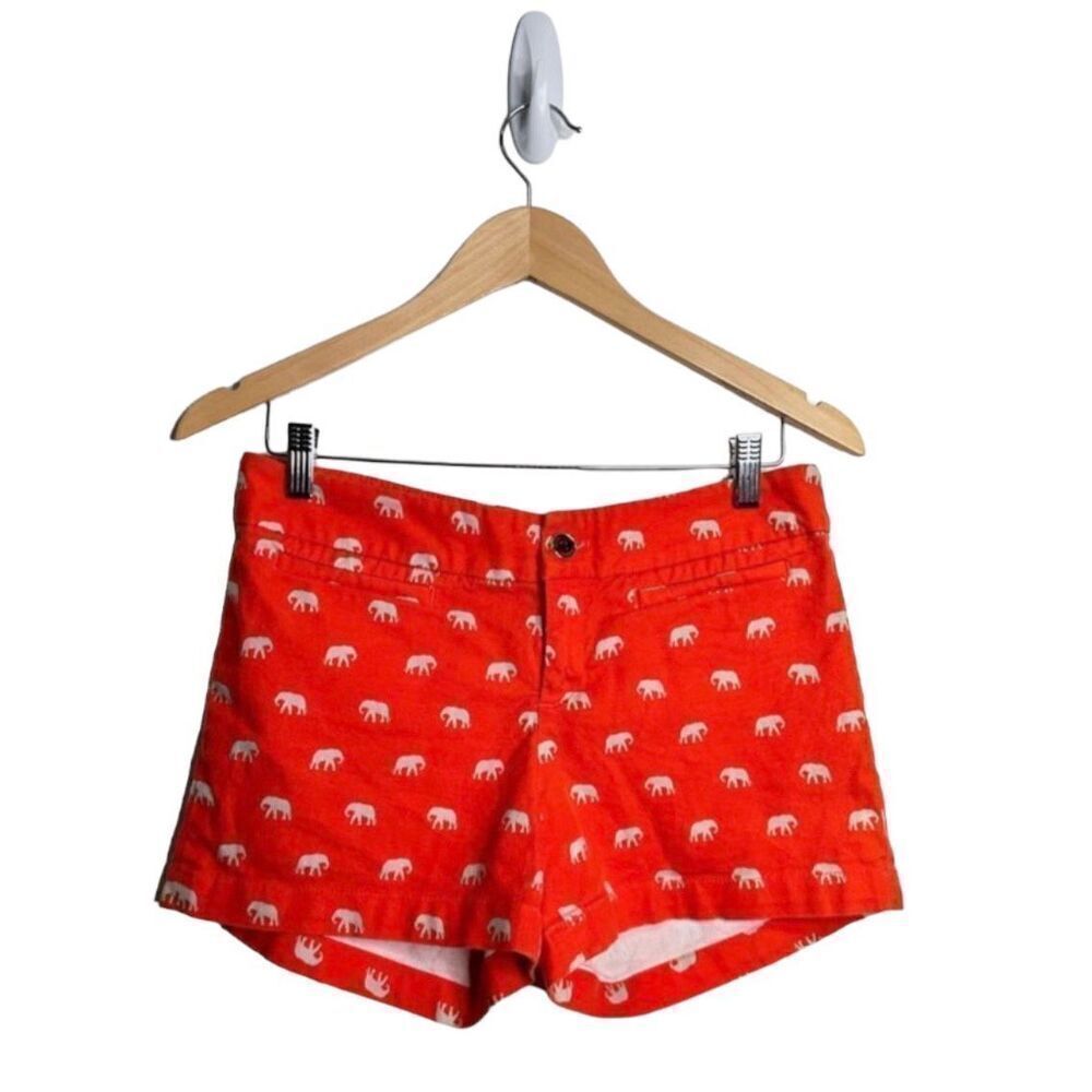 Banana Republic‎ Shorts Womens Elephant Print Red Size 4